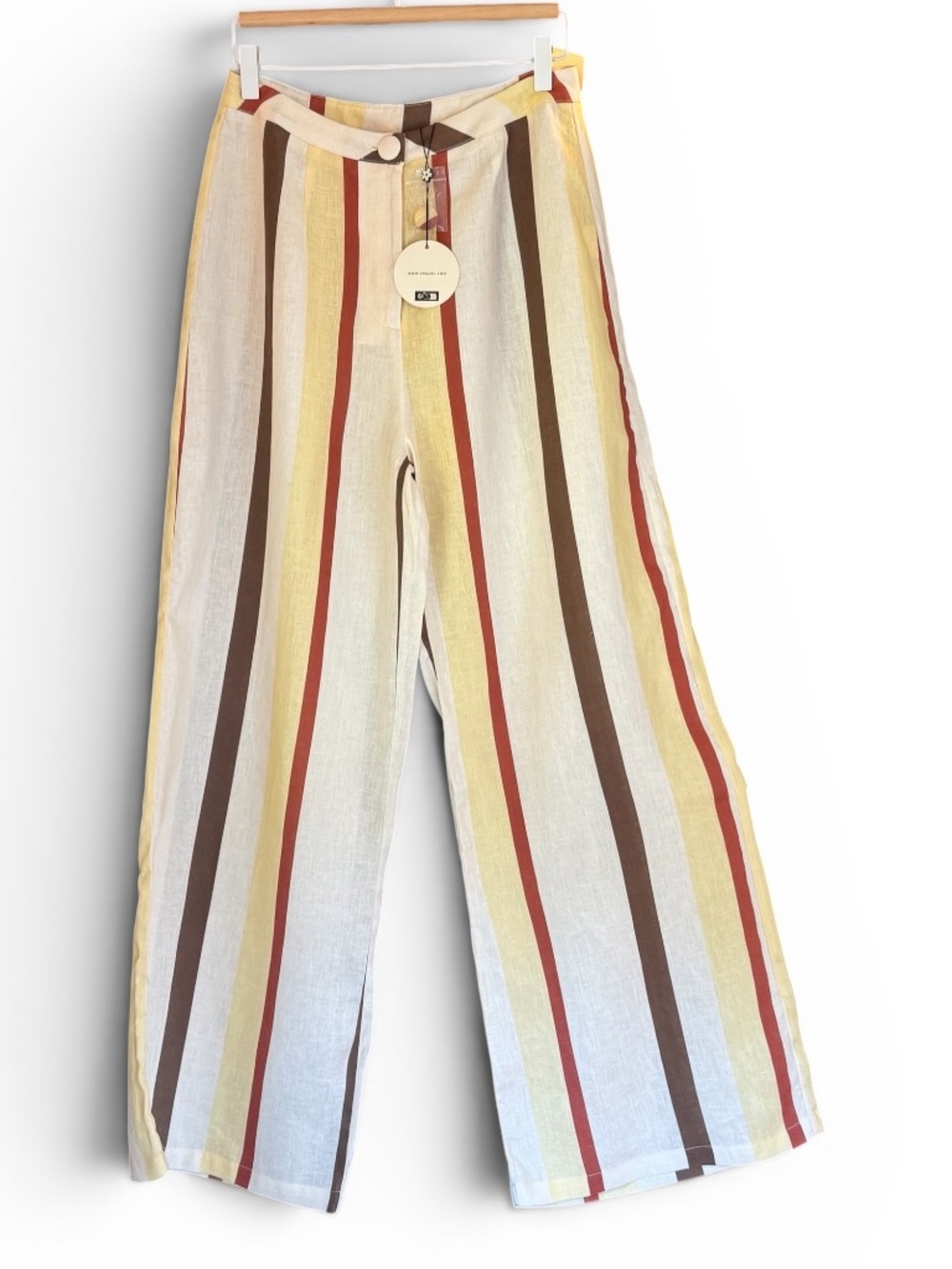 VRG GRL Linen Striped Pants. Size Medium.